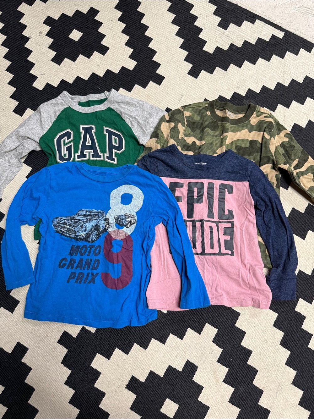 Boys bundle 3T GAP Green & Gray Raglan Kids Long Sleeve Shirt with Varsity Logo